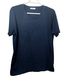 Versace Collection Mens Navy Blue Medusa Head Graphic T-Shirt Size L V800683